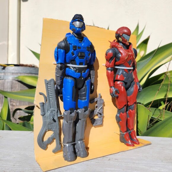 HALO Master Chief 12" Action Figure Blue Red Spartan Toy Bundle Video Game Memor - Picture 4 of 14